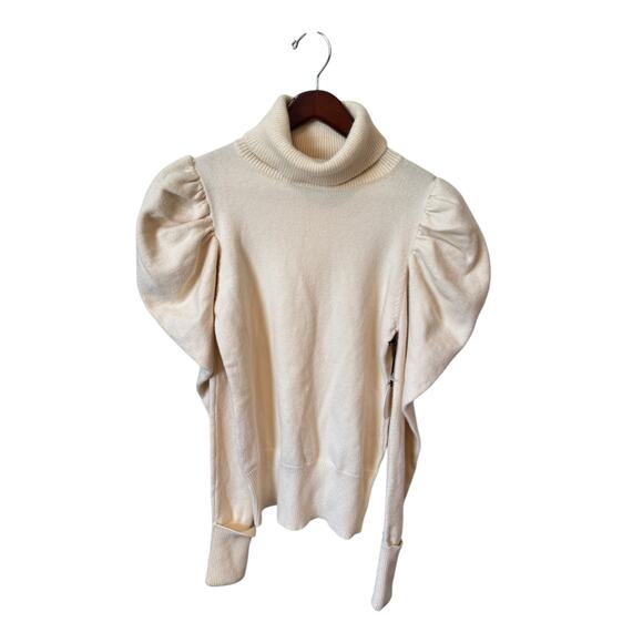 TULAROSA NWT RaeLynn Sweater Puff Sleeve Ivory Size Large Revolve Winter Neutral - Picture 2 of 9